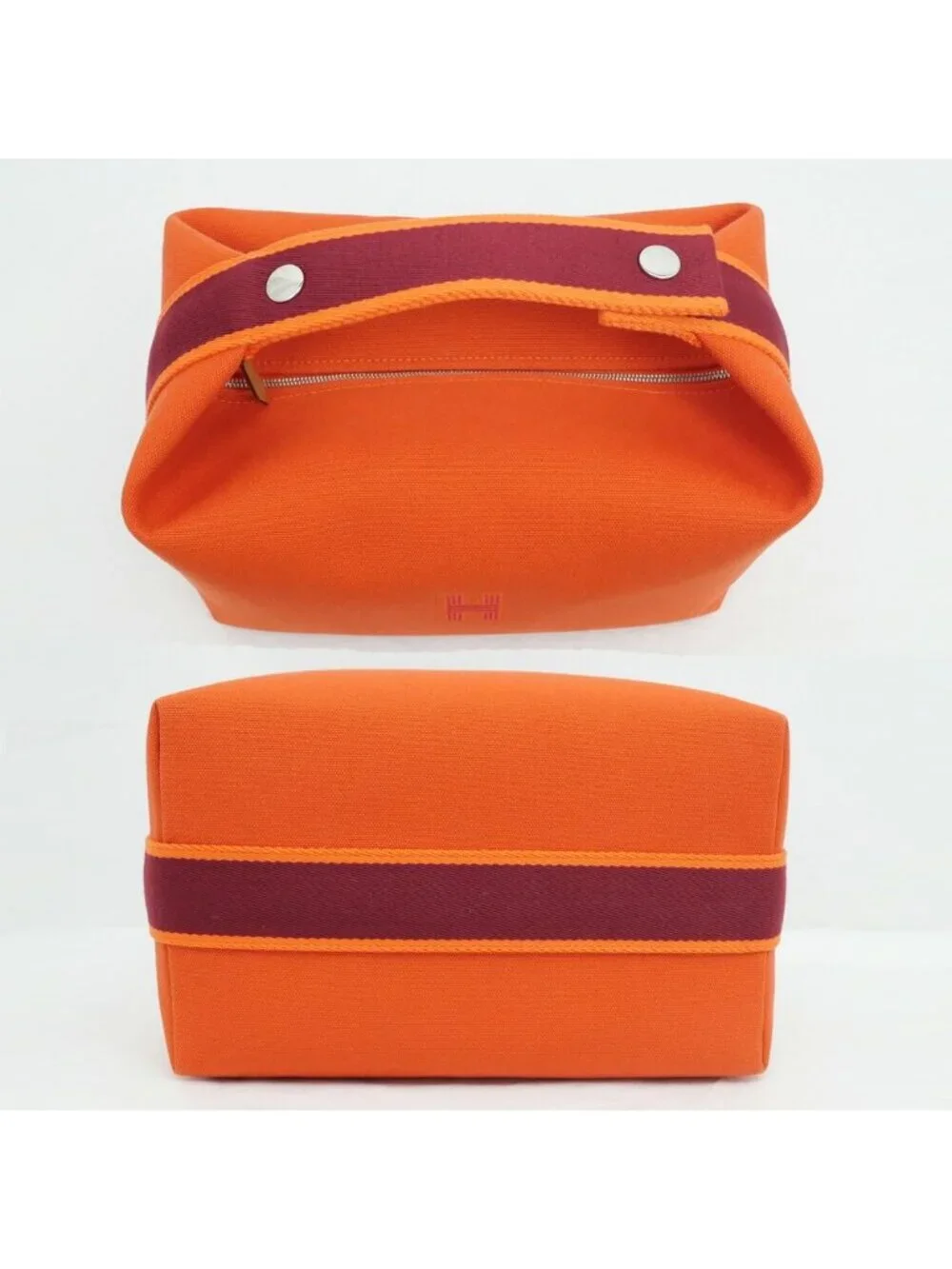 Hermes Brid-a-brac GM Orange Silver Handbag Pouch